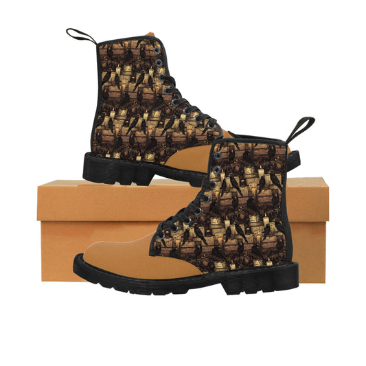 Crows and Candles Urban Edition, Dark, Macabre design, Women's Canvas Boots