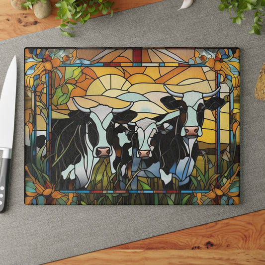 Cows in a Field Glass Cutting Board Wedding Gift Unique Housewarming Gift Home Decor Kitchen Accessories Mother's Day Gift Wife