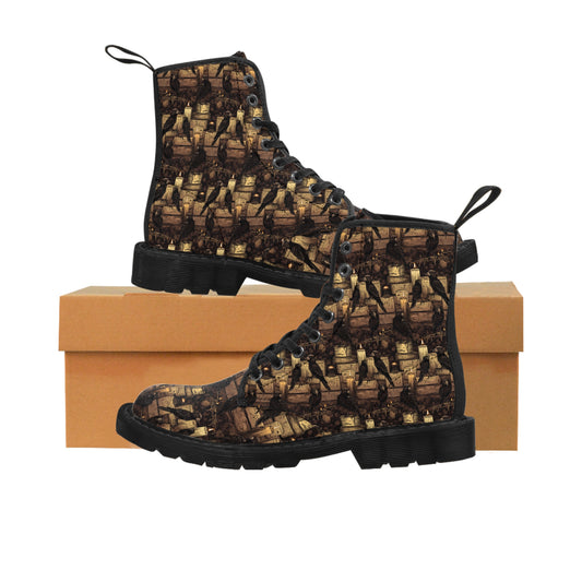 Crows and Candles Country Edition, Dark, Macabre design, Women's Canvas Boots